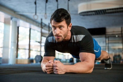 man doing the plank exercise