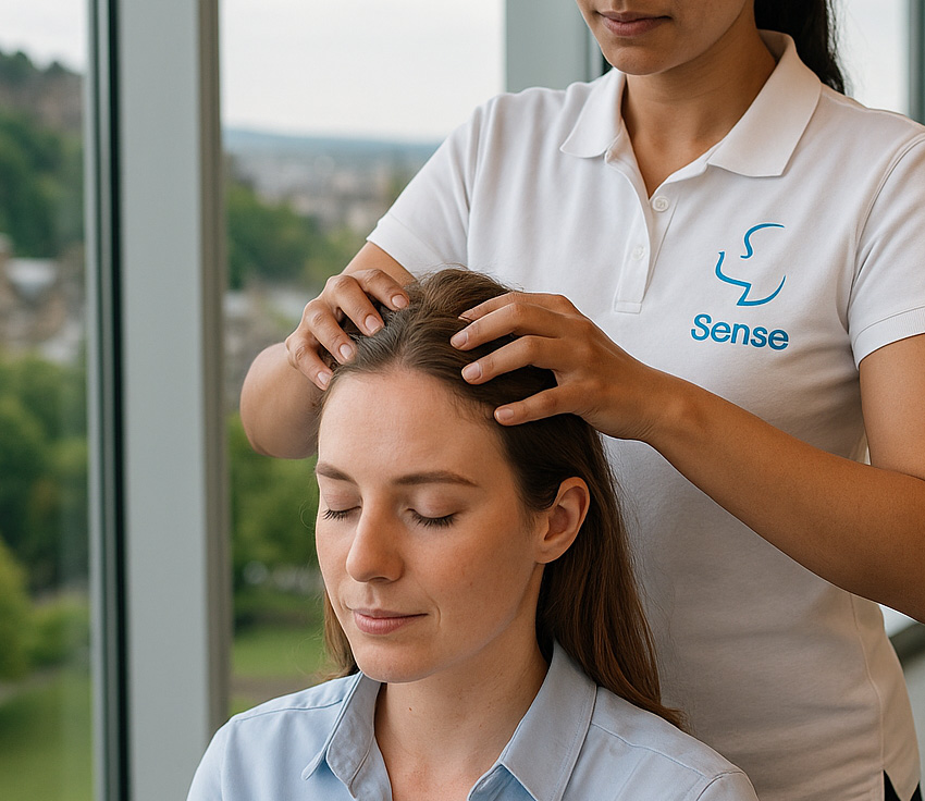 Woman having a massage at work