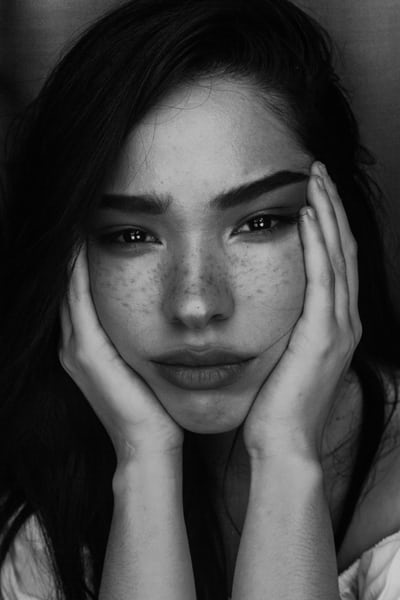 Sad looking young woman
