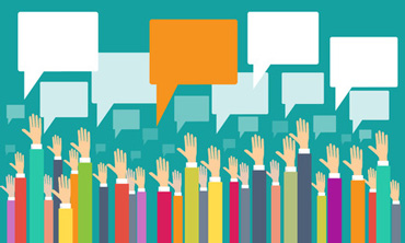 graphic of people with hands up