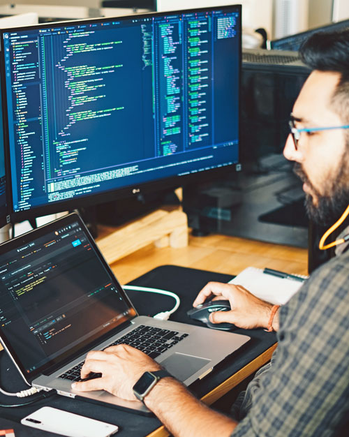 Office massage to help the tech industry computer screen with code